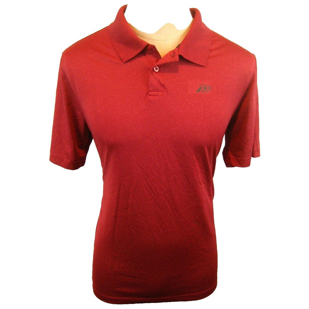 Mens Pro Player Burgundy SS Golf Polo Casual Shirt sz Med